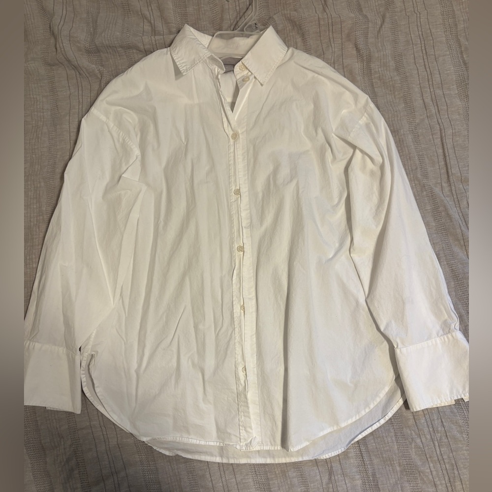 H&M White Casual Button Down Shirt